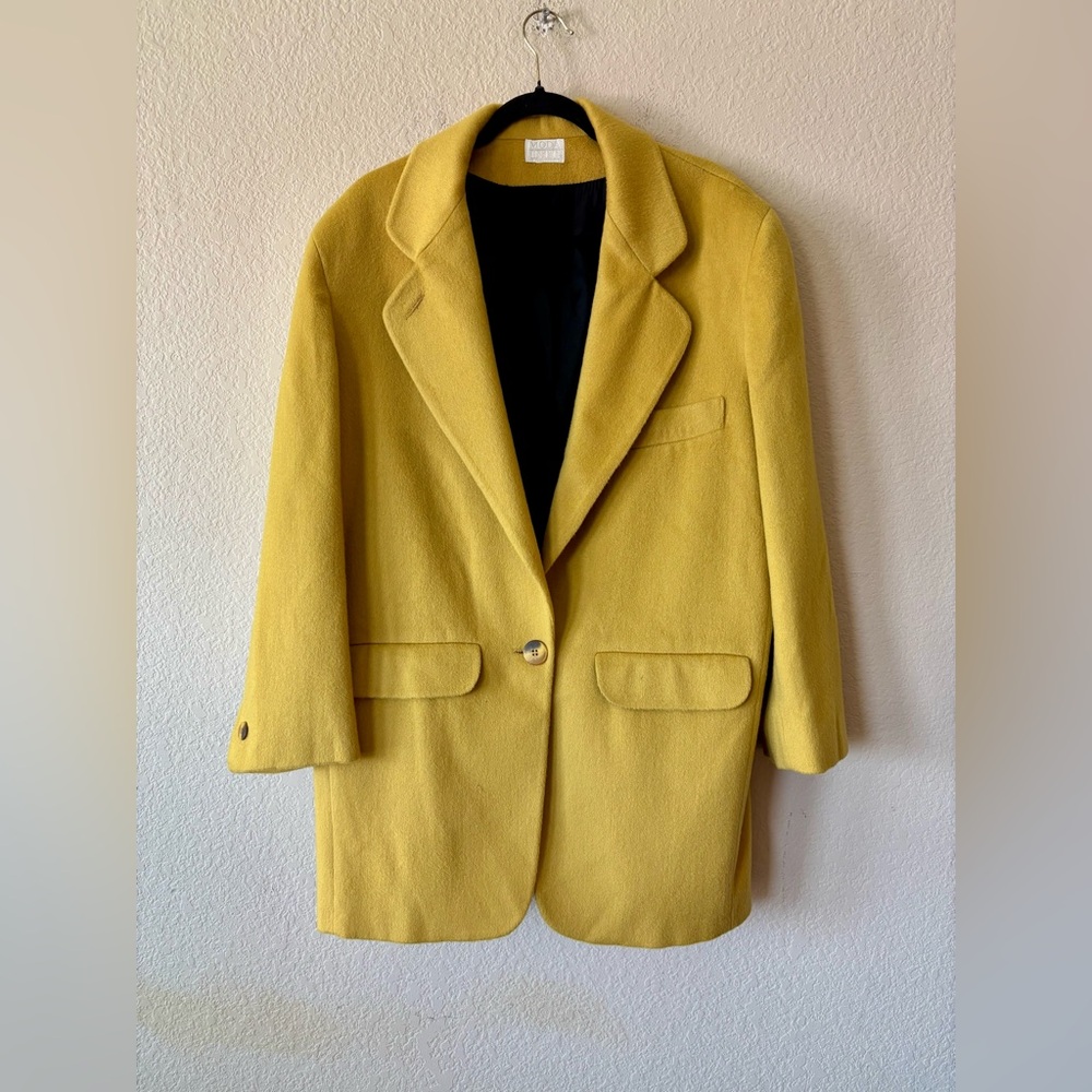 Moda Int’l Victoria’s Secret Vintage Yellow Wool Single‎ Button Coat XL